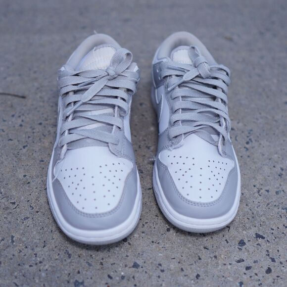 Nike Dunk Low Grey Fog White Leather Sneakers DD1391-100 Women’s 7.5 - Picture 2 of 11